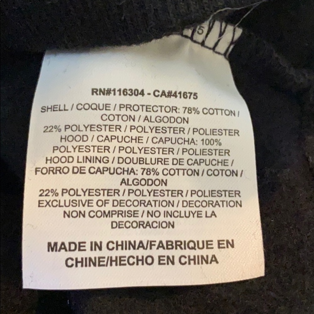 CONVERSE 🔥SALE!🔥 SWEATSHIRT MIXED MEDIA ZIP BLACK MEN´S SIZE 10017907-A04 - Picture 5 of 5